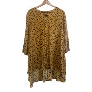 JODIFL Mustard Polka Dot Long Sleeve Top